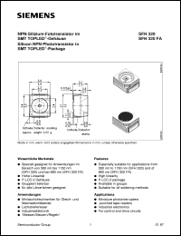 SFH320FA datasheet: Silicon NPN phototransistor SFH320FA