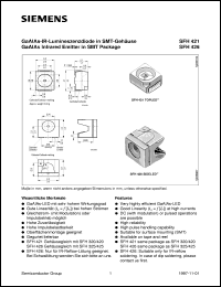 SFH421 datasheet: GaAs infrared emitter SFH421