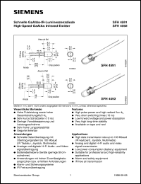 SFH4592 datasheet: High-speed GaAlAs infrared emitter SFH4592