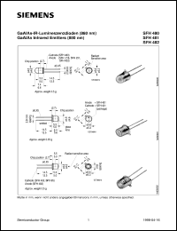 SFH480-3 datasheet: GaAlAs infrared emitters SFH480-3