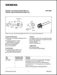 SFH4860 datasheet: GaAlAs light emitting diode SFH4860