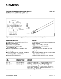 SFH487 datasheet: GaAlAs infrared emitter SFH487