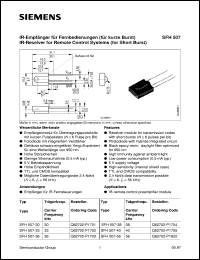 SFH507-36 datasheet: IR-receiver for remote control system SFH507-36