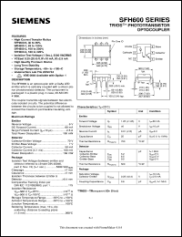 SFH600 datasheet: Phototransistor optocoupler SFH600