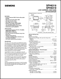 SFH6318 datasheet: Low-current, high gain optocoupler SFH6318