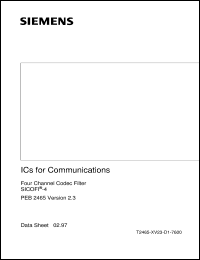 PEB2465H datasheet: 4-channel codec filter PEB2465H