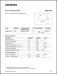 SMBD6050 datasheet: Silicon switching diode SMBD6050