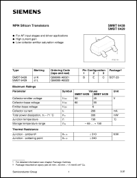 SMBT6428 datasheet: NPN silicon transistor for AF input stages and driver application SMBT6428
