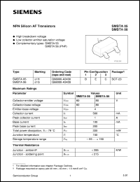 SMBTA06 datasheet: NPN silicon AF transistor SMBTA06