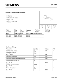 SN7000 datasheet: N-channel SIPMOS small-signal transistor SN7000