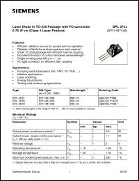 SPL2F85 datasheet: Laser diode with FC-connector SPL2F85