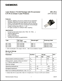 SPL2F94 datasheet: Laser diode with FC-connector SPL2F94