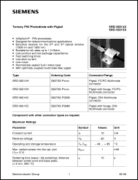 SRD00215H datasheet: Ternary PIN photodiode with pigtail SRD00215H