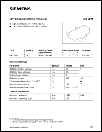 SXT3904 datasheet: NPN silicon switching transistor SXT3904