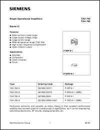 TAA765A datasheet: Single operational amplifier TAA765A
