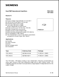 TAE2453G datasheet: Dual PNP-operational amplifier TAE2453G