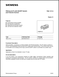 TBA121-5 datasheet: FM-sound IF with SCART switch and volume control TBA121-5