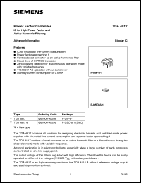 TDA4817 datasheet: Power factor controller TDA4817