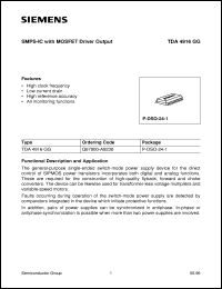 TDA4916GG datasheet: SMPS-IC with MOSFET driver output TDA4916GG