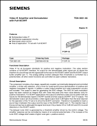 TDA5931-65 datasheet: Video IF amplifier and demodulator with full-SCART TDA5931-65