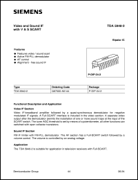 TDA5940-2 datasheet: Video and sound IF with V&S SCART TDA5940-2