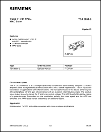 TDA6050-5 datasheet: Video IF with FPLL, MAC state TDA6050-5