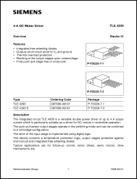 TLE4203S datasheet: 4A DC motor driver TLE4203S