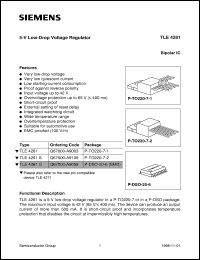 TLE4261S datasheet: 5-V low-drop voltage regulator TLE4261S