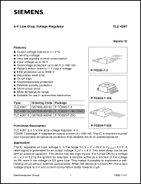 TLE4267S datasheet: 5-V low-drop voltage regulator TLE4267S