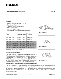 TLE4274V50 datasheet: Low-drop voltage regulator TLE4274V50