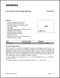 TLE4278G datasheet: 5V low-drop fixed voltage regulator TLE4278G