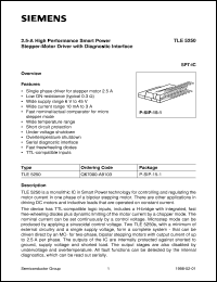 TLE5250 datasheet: 2,5A high performance smart power stepper-motor driver with diagnostic interface TLE5250