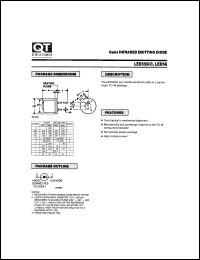 LED55B datasheet: Hermetic  Infrared Light Emitting Diode. 940 nm GaAs LED55B