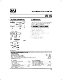 4N26 datasheet: Optocoupler. Phototransistor Output; GaAs Input 4N26