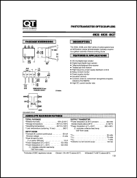4N35 datasheet: Optocoupler. Phototransistor Output; GaAs Input 4N35