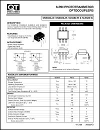 CNX83A.W datasheet: Optocoupler. Phototransistor Output; GaAs Input CNX83A.W