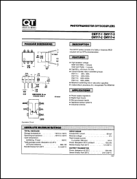 CNY17-1 datasheet: Optocoupler. Phototransistor Output; GaAs Input CNY17-1