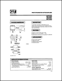 MCT2201 datasheet: Optocoupler. Phototransistor Output; GaAs Input MCT2201