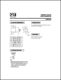 L14G2 datasheet: Hermetic Silicon Infrared Photosensor. Phototransistor L14G2