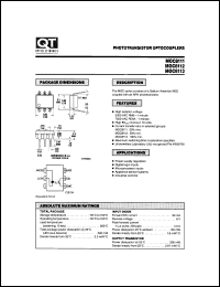 MOC8112 datasheet: Optocoupler. Phototransistor Output; GaAs Input (No Base Connection) MOC8112