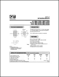 GMC7475CA datasheet: Dot Matrix Display. 0.70" Displays Dot Matrix GMC7475CA