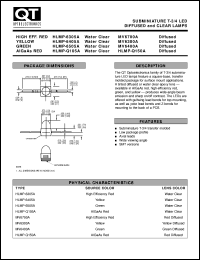 HLMP-Q105A datasheet: Led Lamp. T-3/4 Square Base, Diffused & Clear HLMP-Q105A