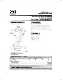 HLMP-6800A datasheet: Resistor Led Lamp. T-3/4 Square Base Resistor HLMP-6800A