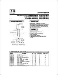 HLMP-M201 datasheet: Led Lamp. 4 mm Flat Top HLMP-M201