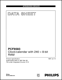 PCF8583U/10/F4 datasheet: Clock/calendar with 240 x 8-bit RAM PCF8583U/10/F4