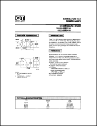 MR5310 datasheet: Resistor Led Lamp. T-3/4 Integrated Resistor with Round Base MR5310