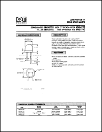 MV5777C datasheet: Led Lamp. T-1 Low Profile Lens MV5777C