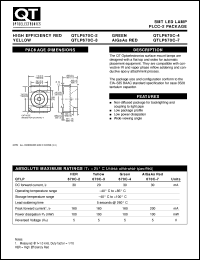 QTLP670C-3 datasheet: Surface Mount Led Lamp. SMT LED (PLCC-2) Package QTLP670C-3