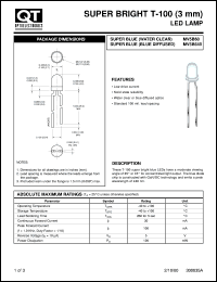 MV5B60 datasheet: Led Lamp. 3 mm  T-100 Super Bright Clear Lens MV5B60