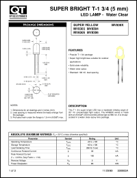 MV8305 datasheet: Led Lamp. T-1 3/4 Super Bright Clear Lens MV8305